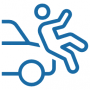 icon of man being hit by a car